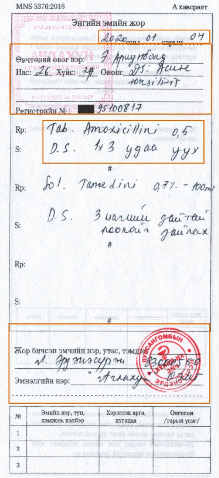 example prescription